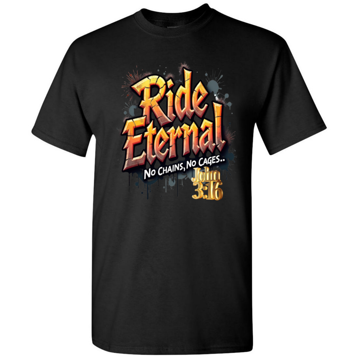 John 3:16 Short Verse T-Shirt – The Gospel According To Bikers