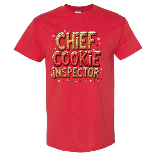 Chief Cookie Inspector – Santa T-Shirt – Festive Top