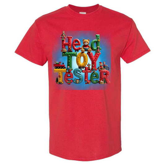 Head Toy Tester – Santa T-Shirt – Festive Top